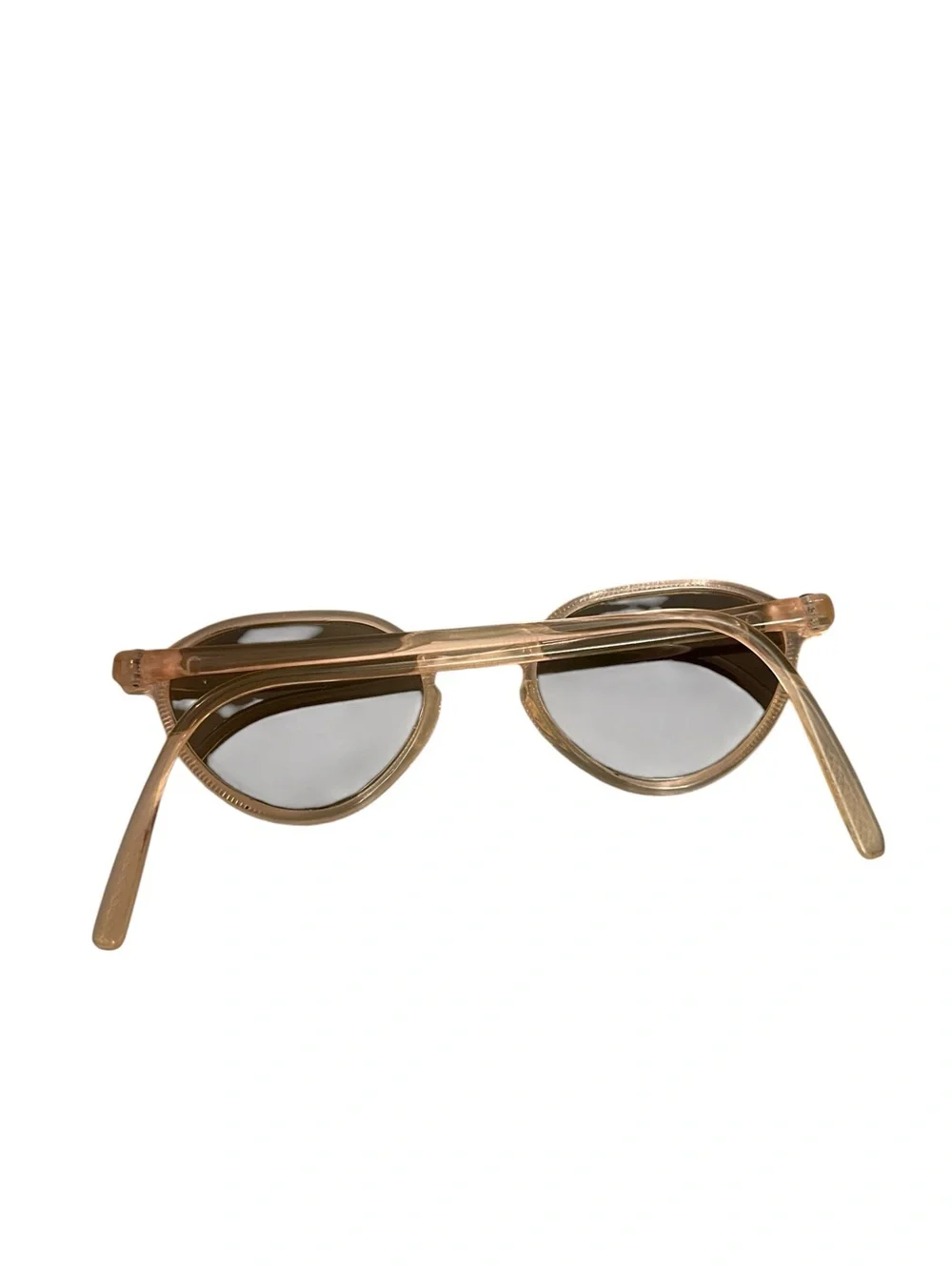 Vintage 1950s 60s Kids Clear Lucite Round Sunglasses Mid Century